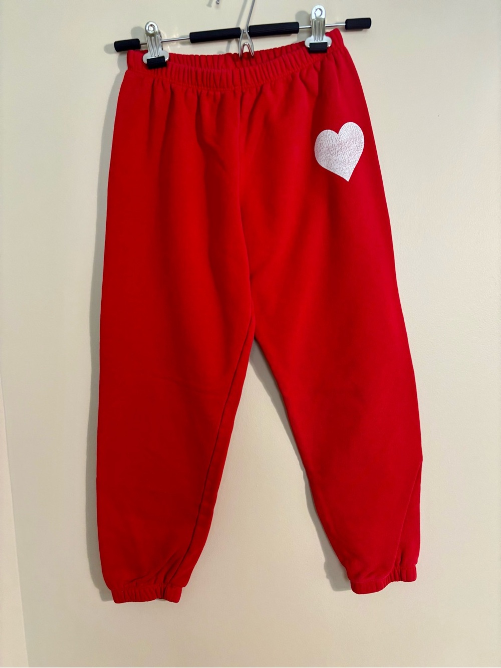 Katie J NYC Girl’s Shane XO Red Heart Comfy Jogger Sweatpants size X-Small